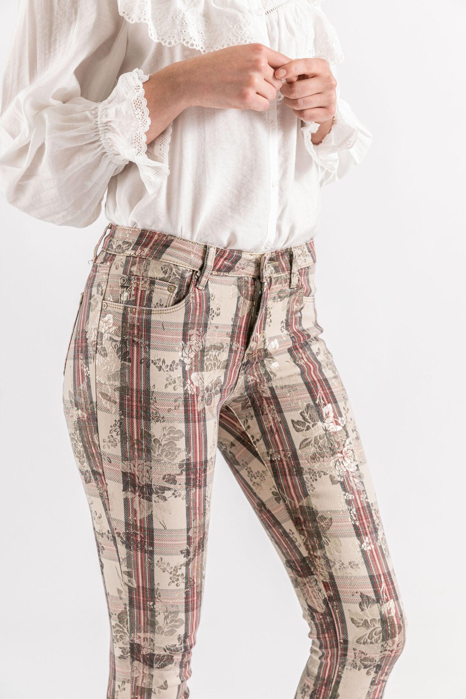 Free people best sale plaid skinny pants