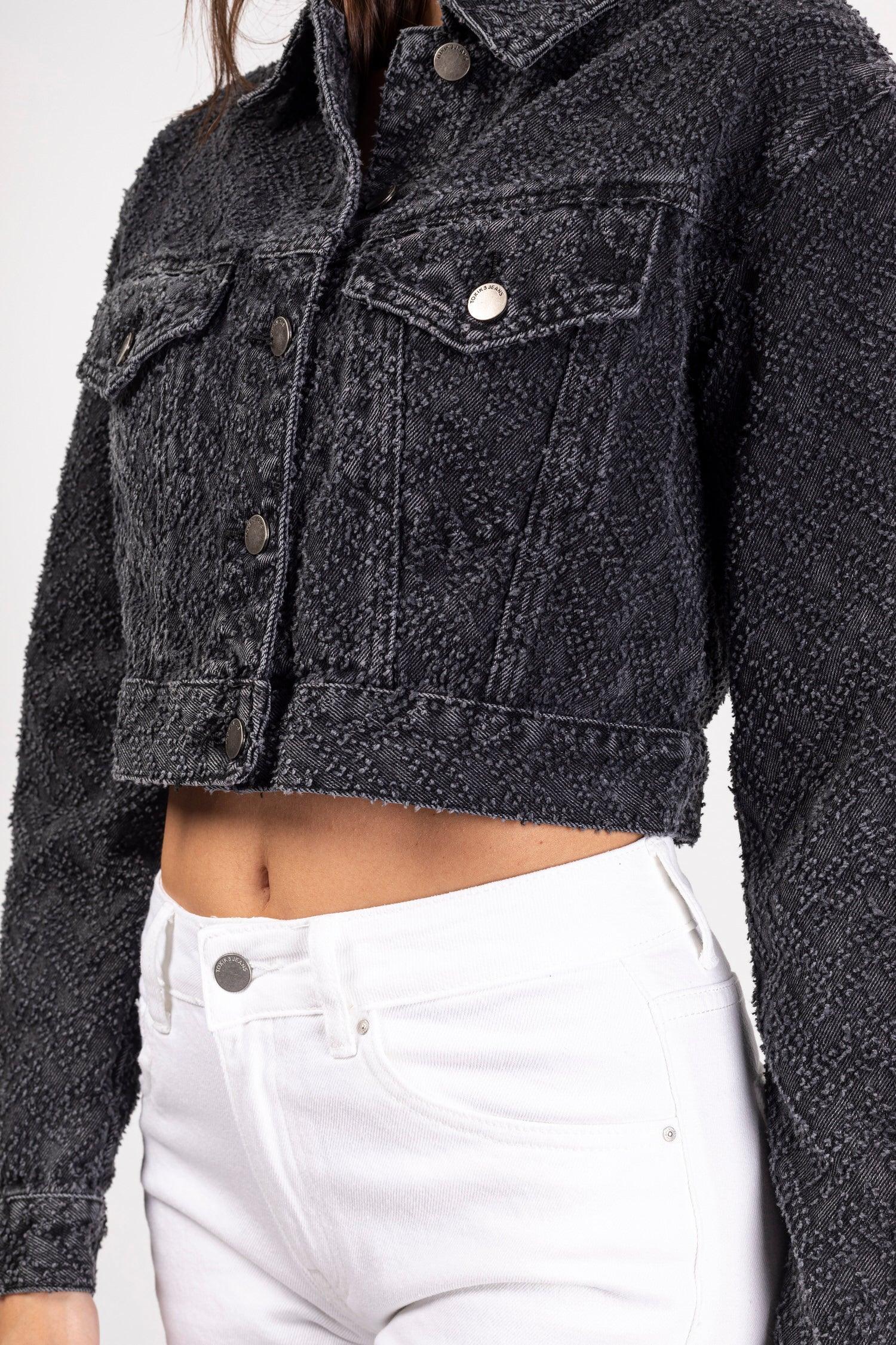 Short cropped jean on sale jacket