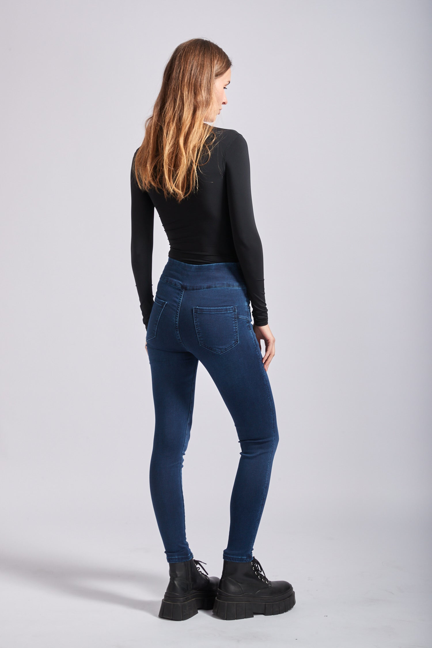 Jean taille haute discount long