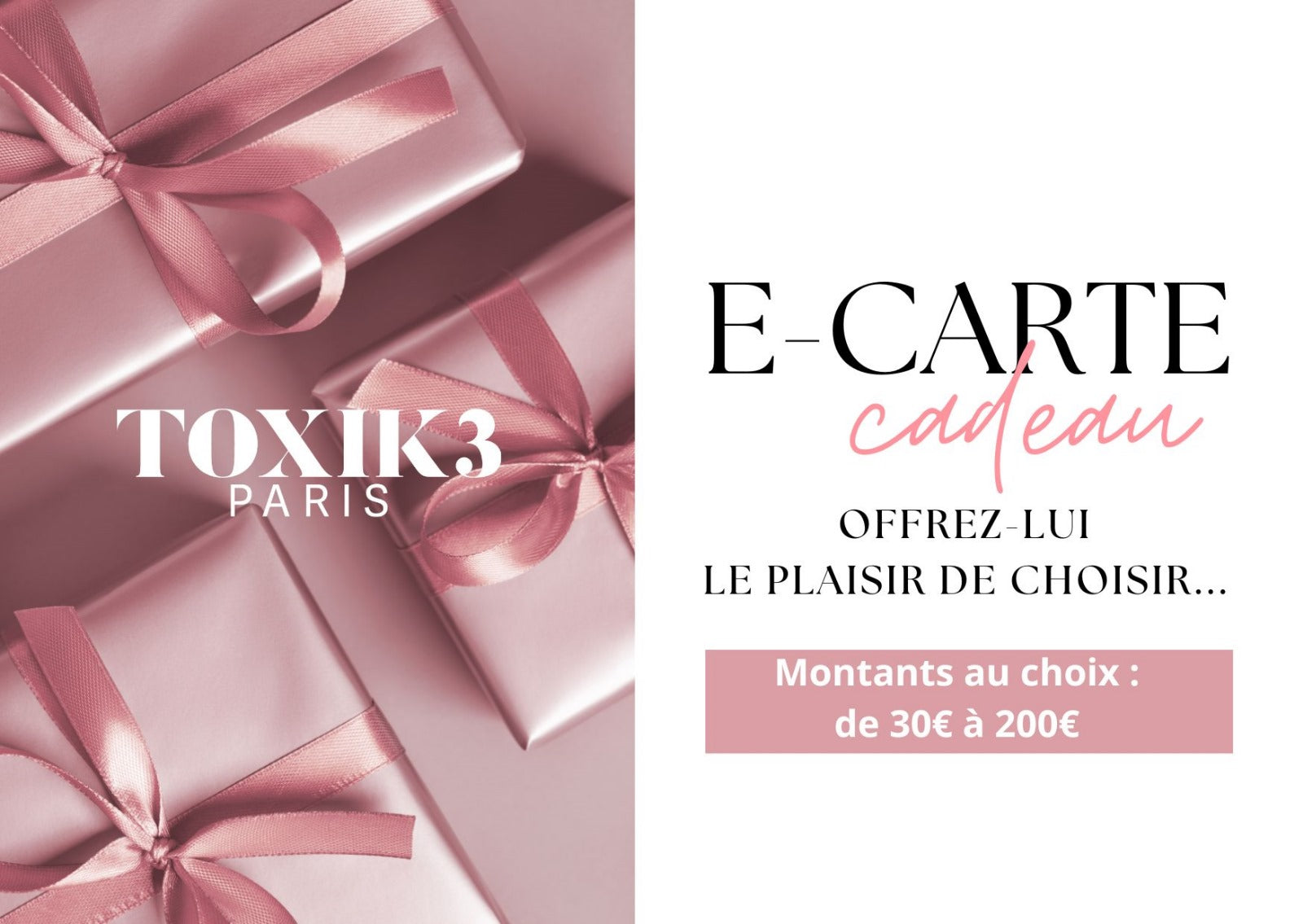 E-carte cadeaux Toxik3 paris