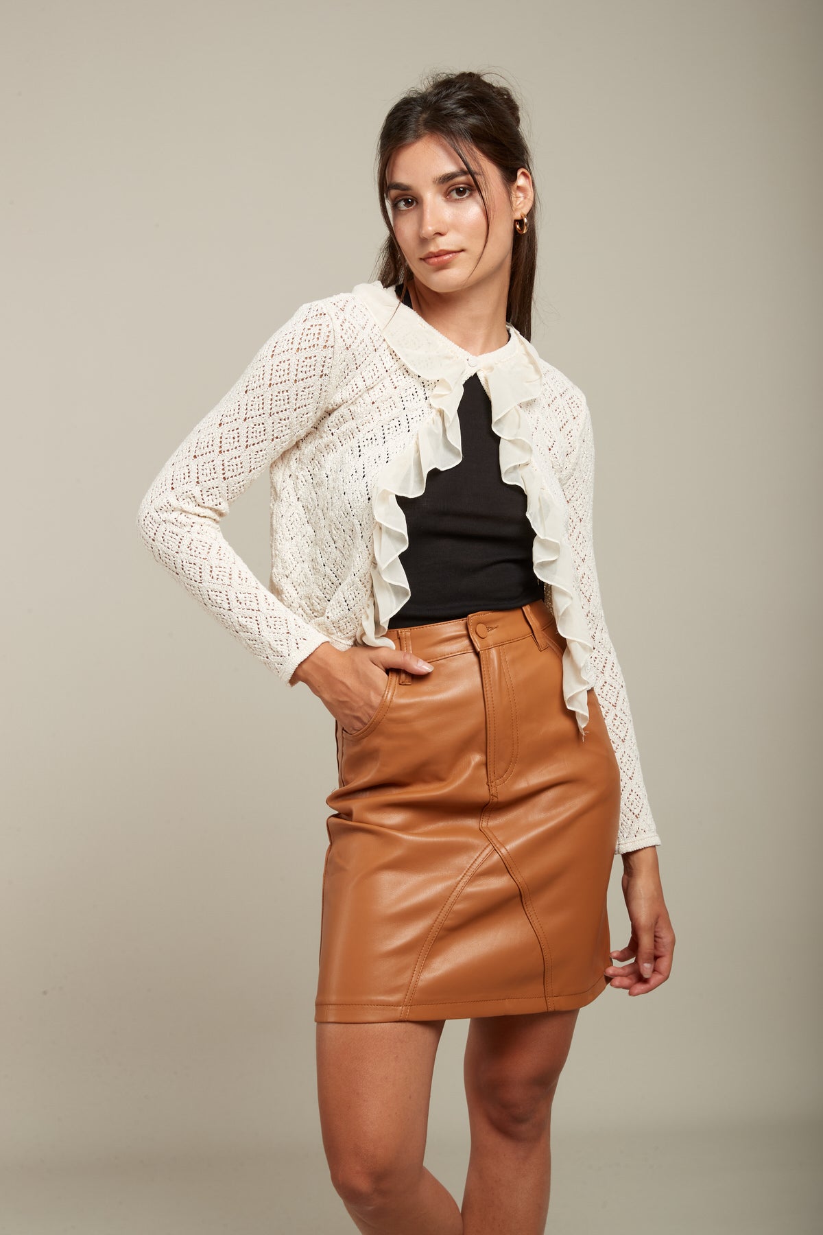 Jupe simili cognac - Betty