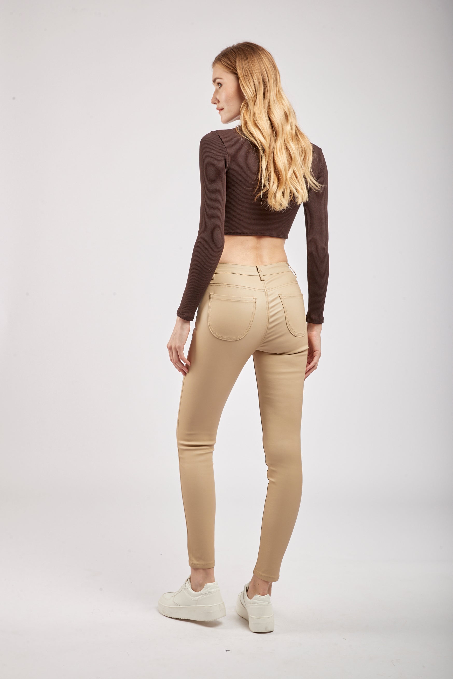 Slim pants imitation leather zipped pocket - zouna – TOXIK3