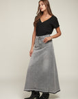 Long flared denim skirt - Pretty