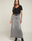 Long flared denim skirt - Pretty