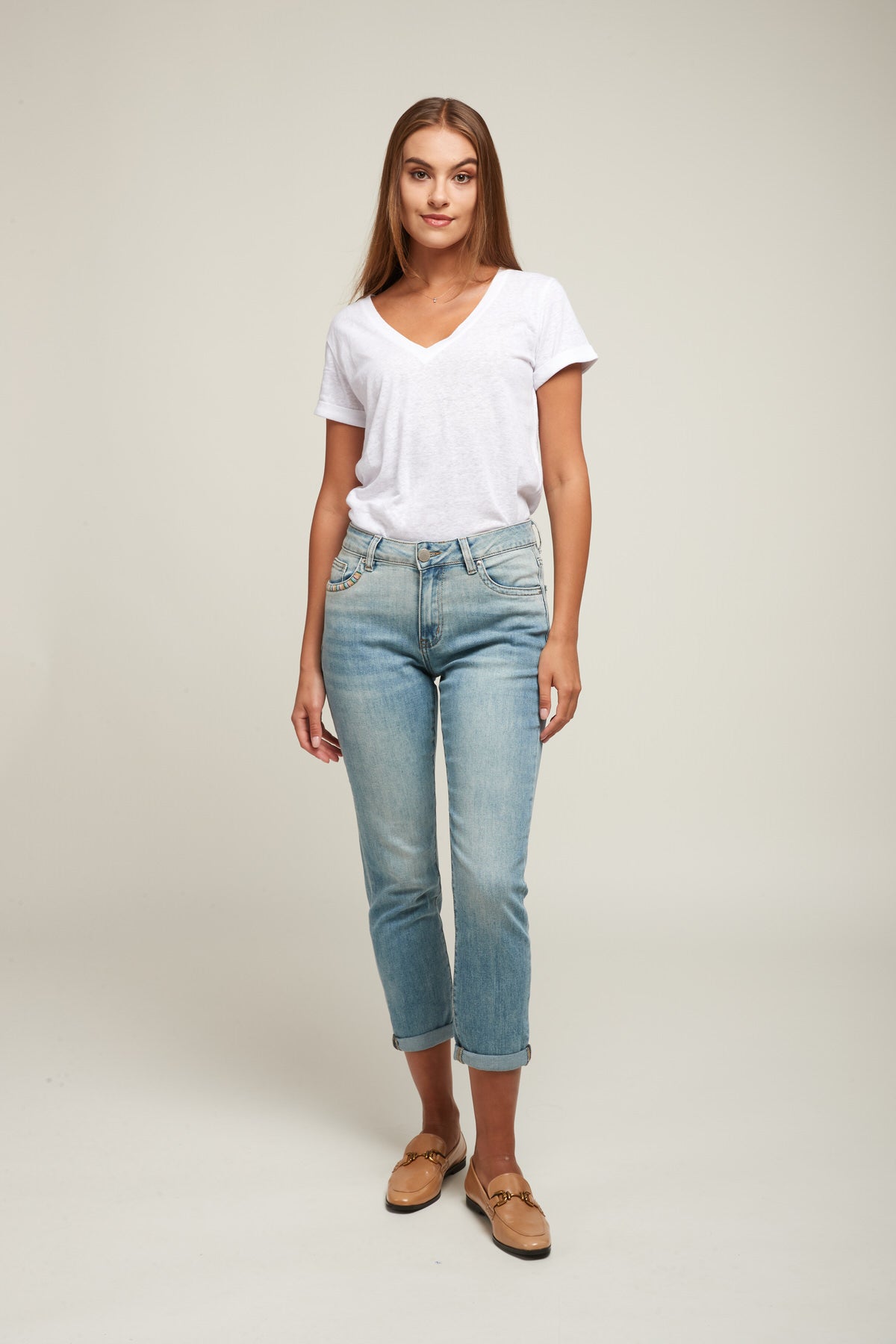 Embroidered jeans - apache