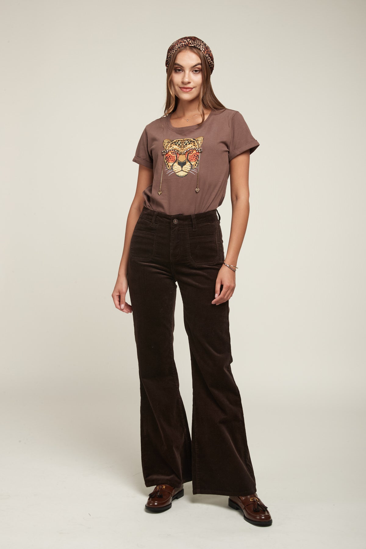 Pantalon flare velours - Helton