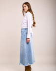 Lange split denim rok - erine