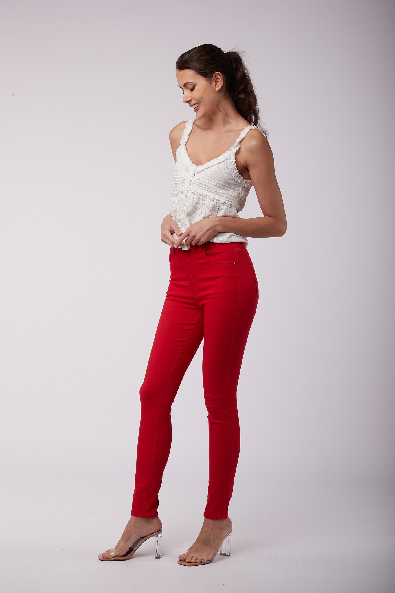 Pantalon taille haute - Solaria sky