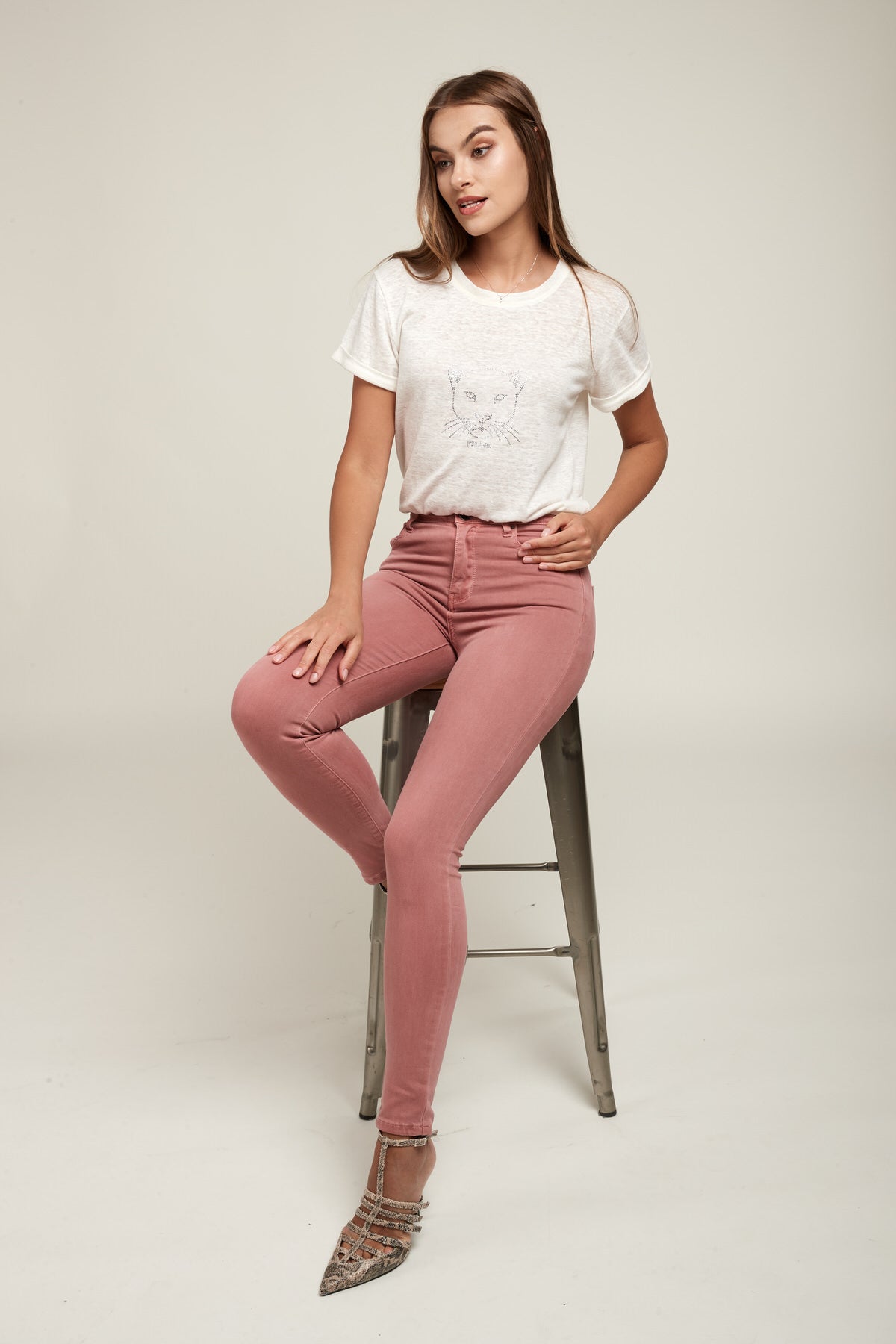 Hoge taille broek - Solaria Sky