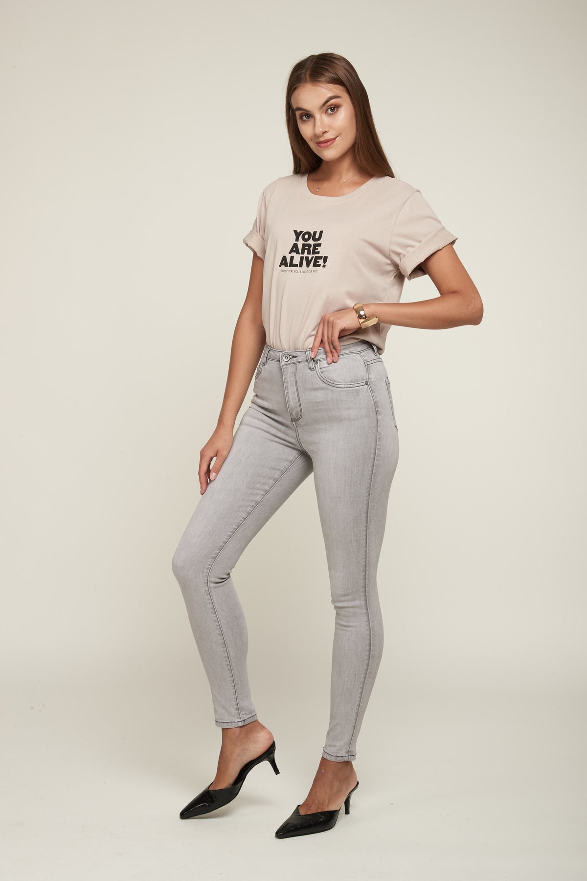 Skinny jeans hoge taille - cadia