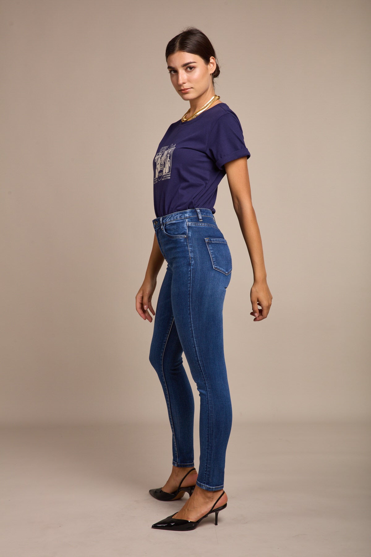 Skinny jeans high waist - cadia