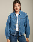 Blouson en jean épaules bouffantes - Sania