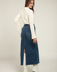 High waist straight denim skirt - Orel