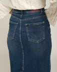 High waist straight denim skirt - Orel