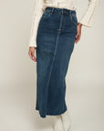 High waist straight denim skirt - Orel