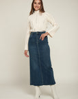 High waist straight denim skirt - Orel