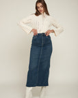 High waist straight denim skirt - Orel