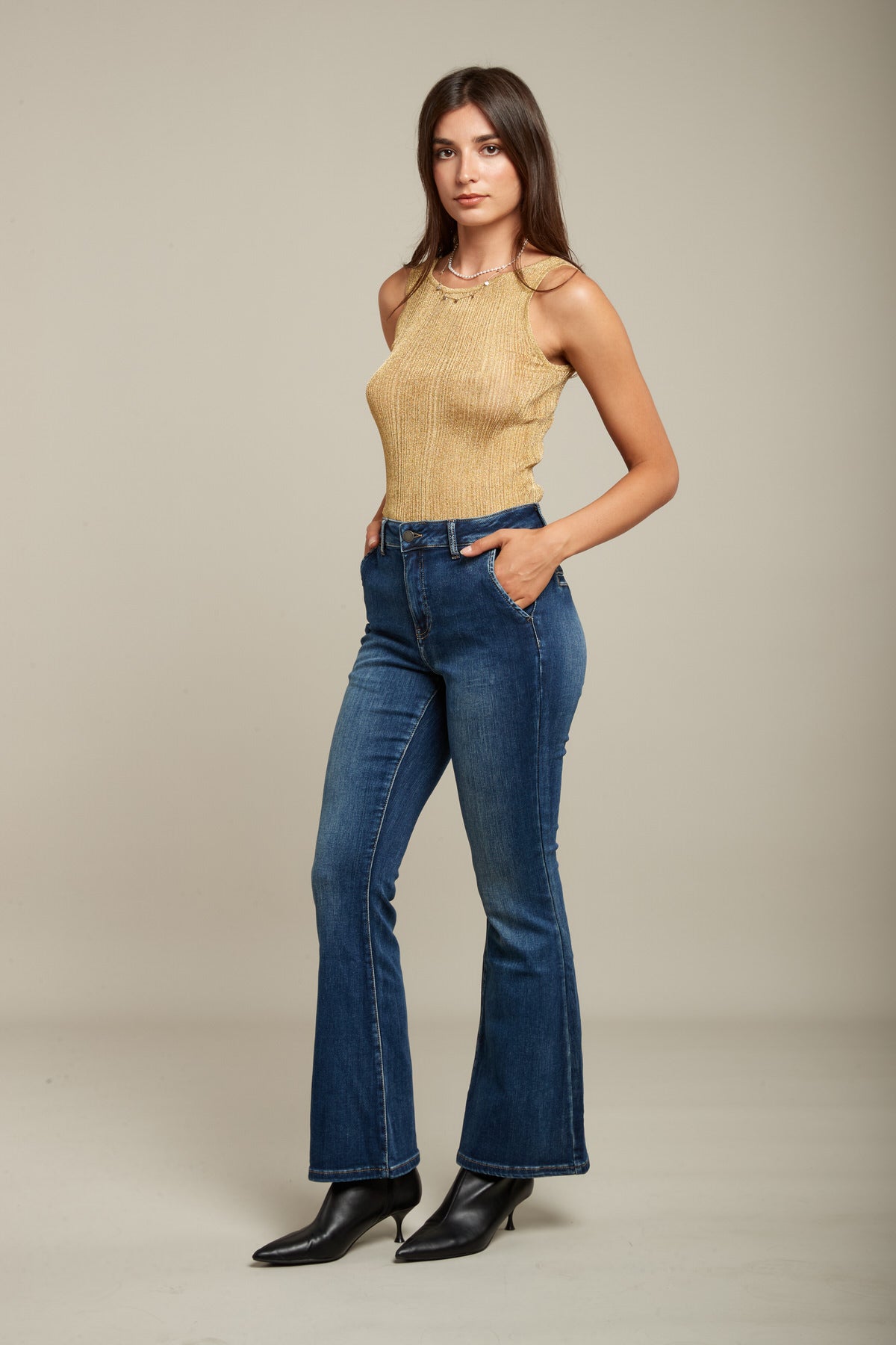 Pantalon en jean flare - Loana