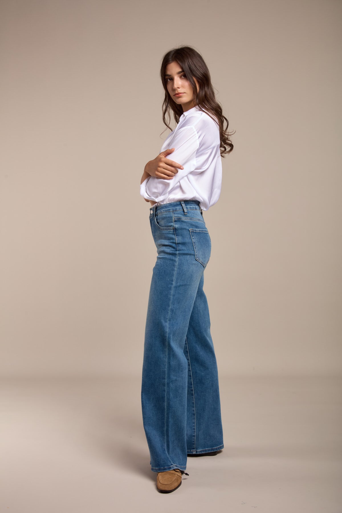 Hohe Flared -up -Jeans - Connie