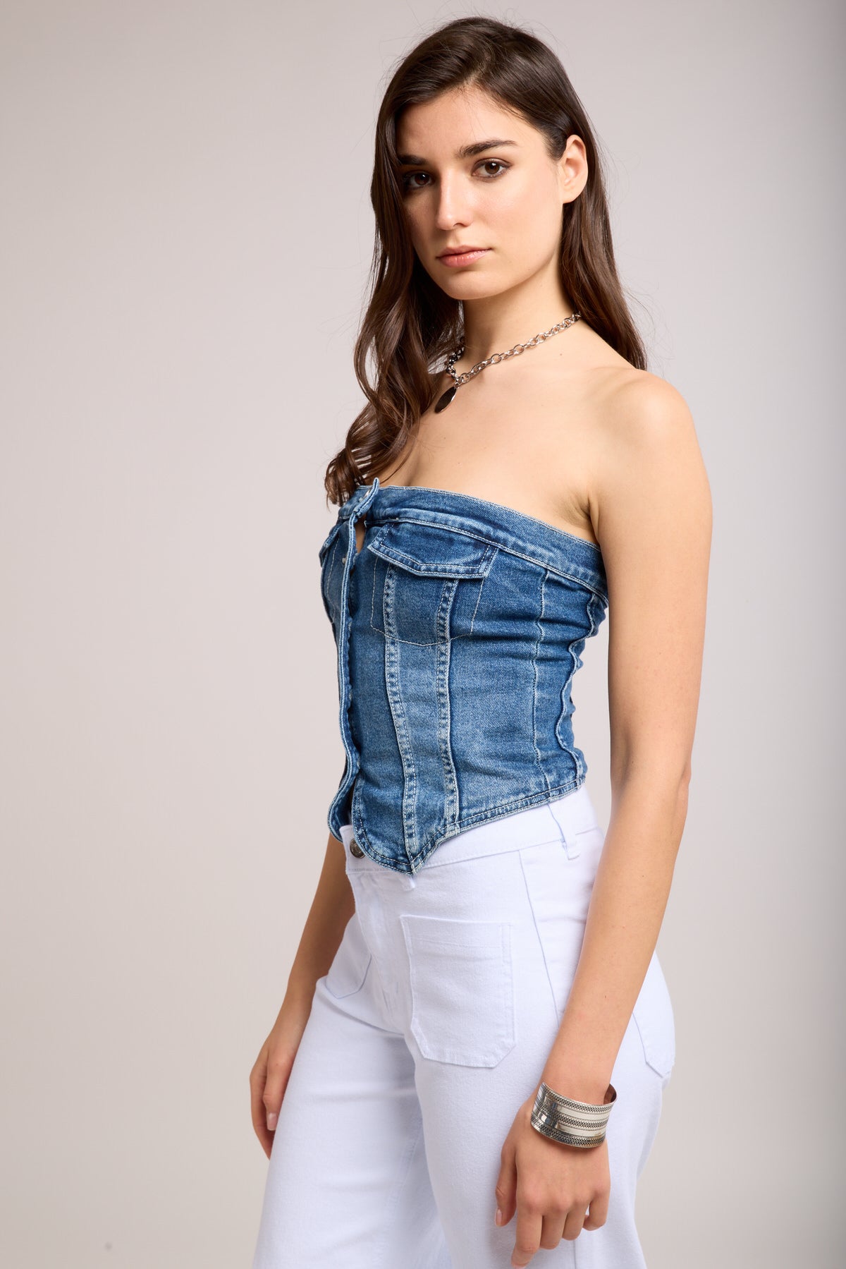 Top bustier denim - Lora