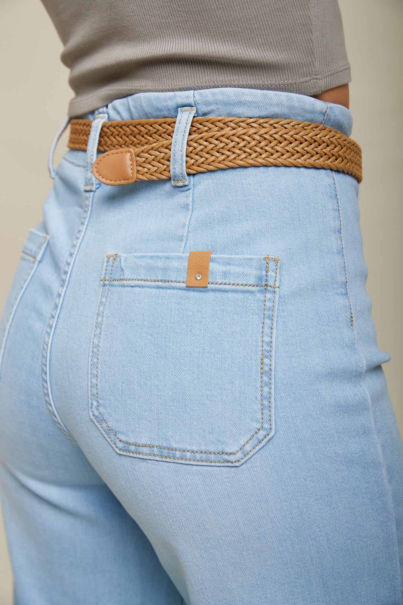 Jean cropped à ceinture - Lotus