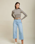 Jean cropped à ceinture - Lotus