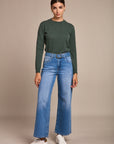 Short flared belt jean - Louna