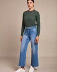 Short flared belt jean - Louna