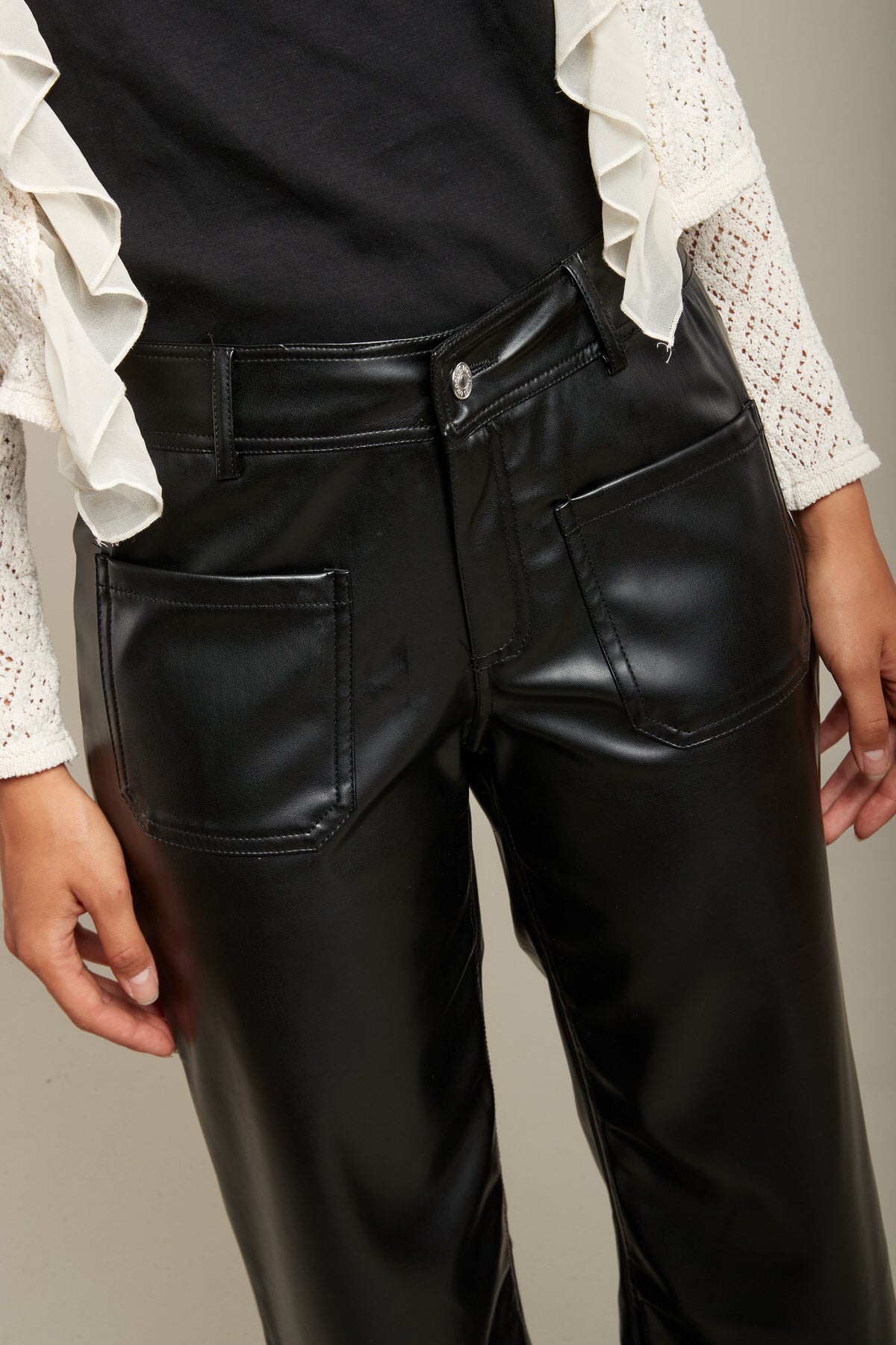 Pantalon simili cropped évasé - Venisia