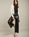 Pantalon simili cropped évasé - Venisia