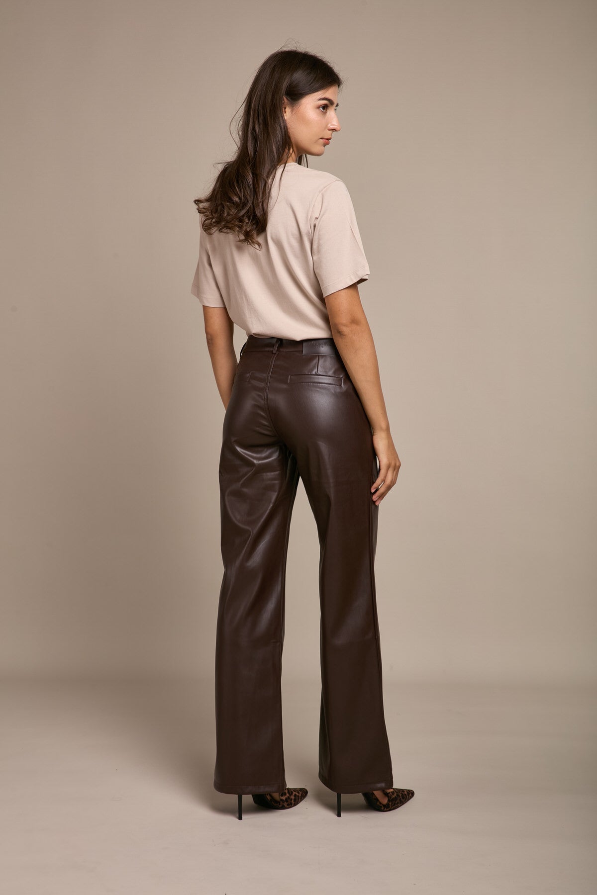 Pantalon noir simili droit - Arvey