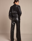 Pantalon noir simili droit - Arvey