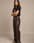 Pantalon droit en simili mate - Noemie