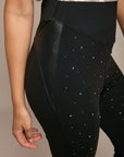 Black Rhinestone Leggings - Elly