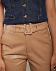 Camel imitation pants with belt - gina