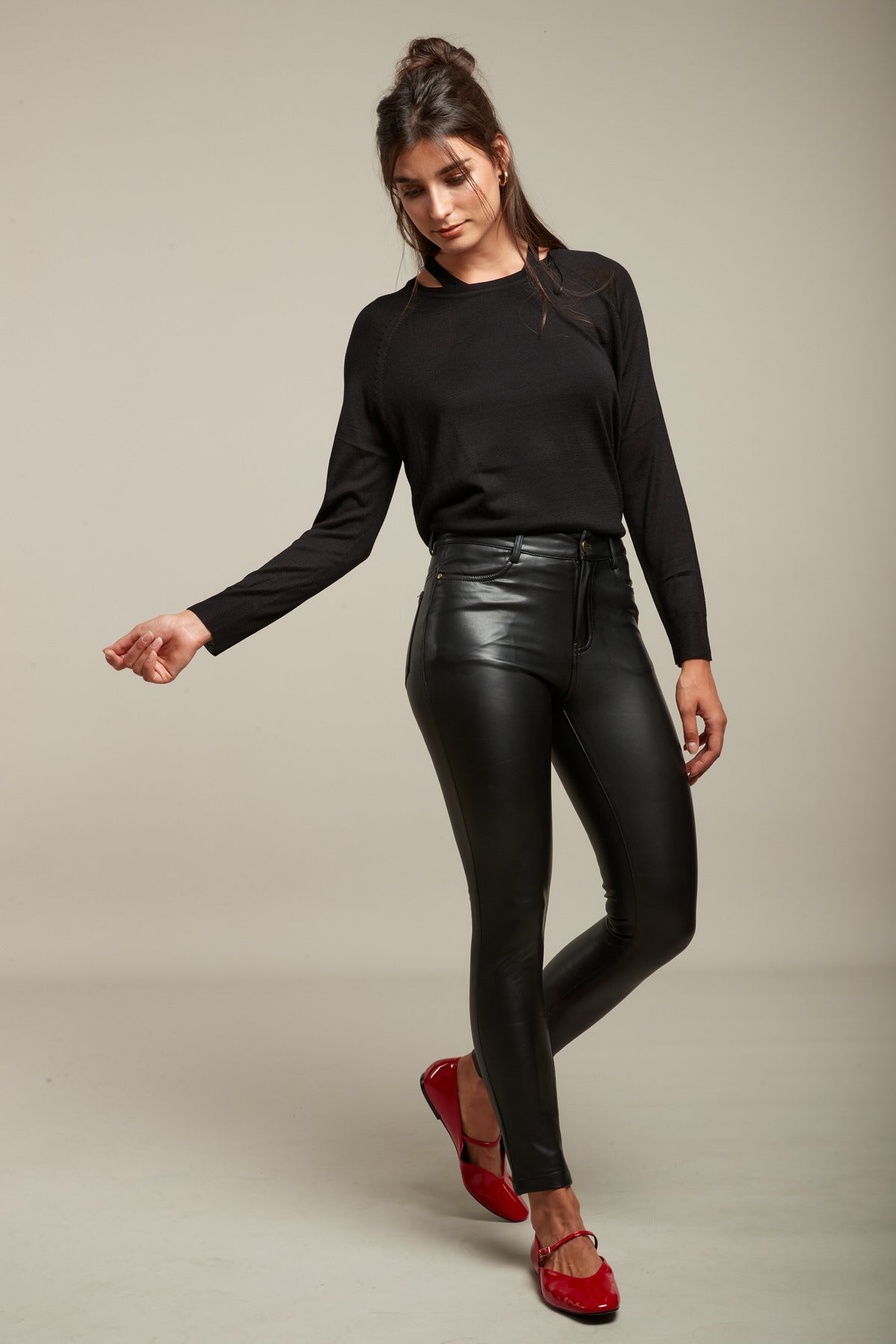 Pantalon slim en simili - Lys