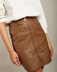 Zip skirt before imitation leather - Eloise