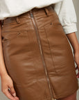 Zip skirt before imitation leather - Eloise