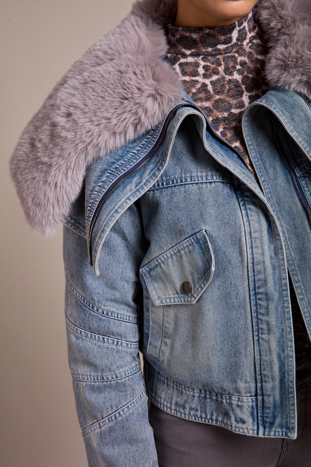 Denim Coat Fur - Shania