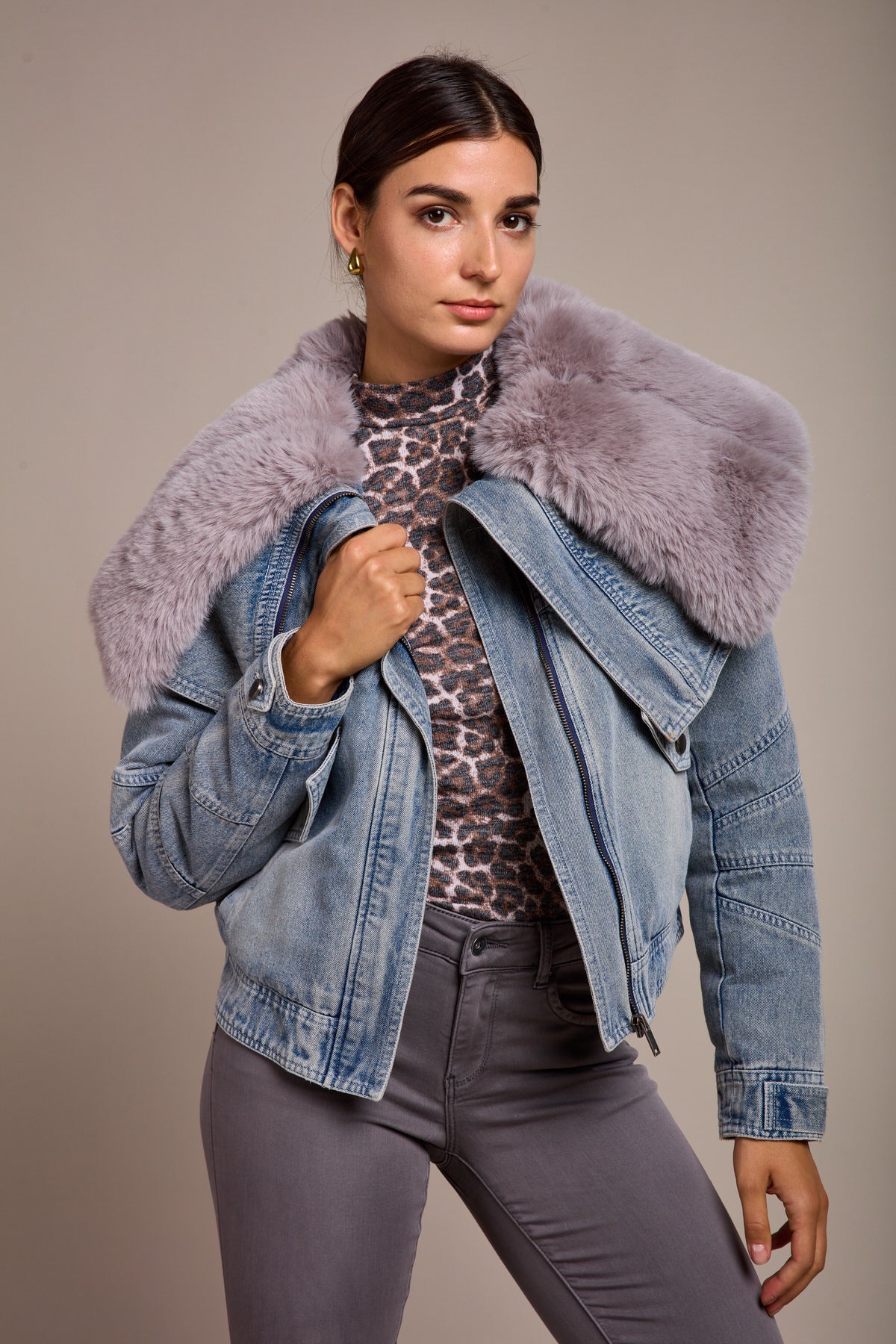 Denim Coat Fur - Shania