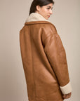 Manteau double face camel moutonné- Maud