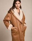 Manteau double face camel moutonné- Maud