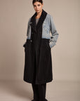 Manteau long bi-matière - Loren