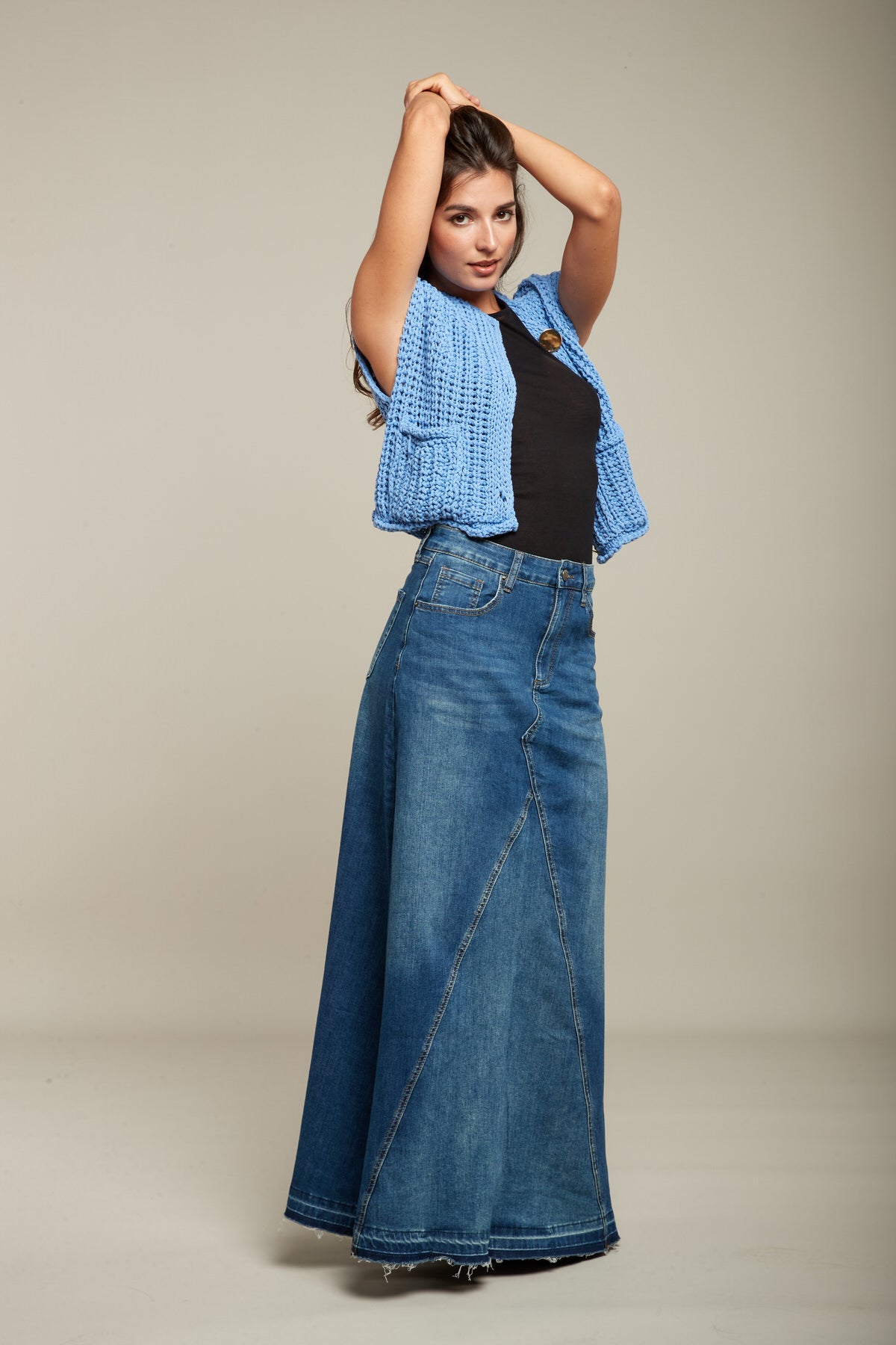 Long maxi denim skirt - Jane