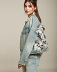 Blouson en jean imprimé satin - Cloud