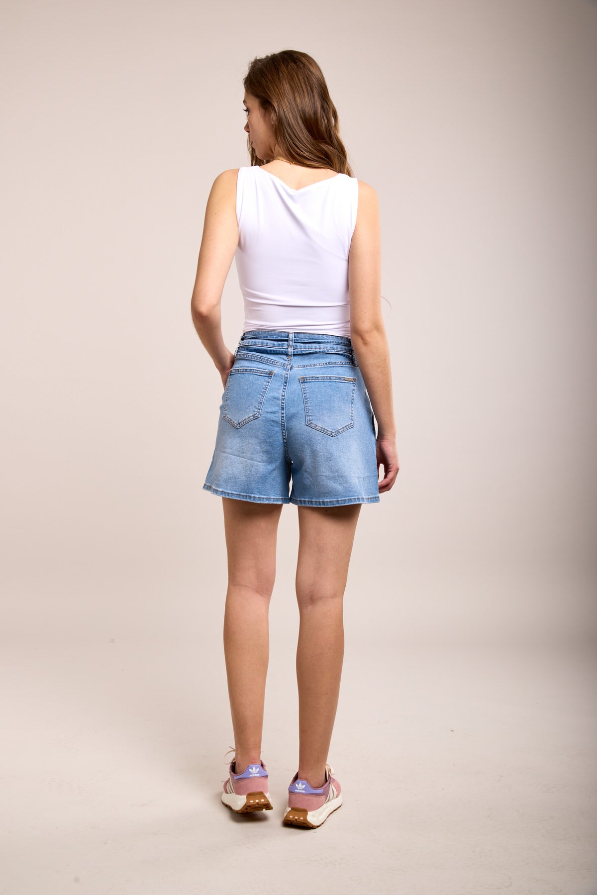 Short avec ceinture en jean - Ann