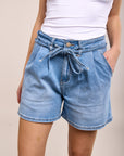 Short avec ceinture en jean - Ann