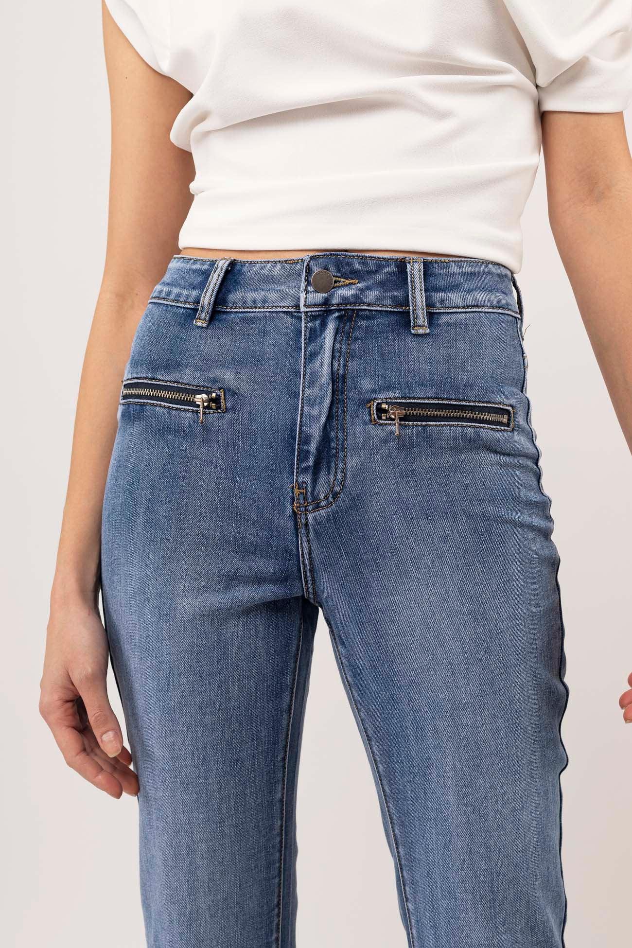 Jean flare détail zip avant - Dolly - TOXIK3