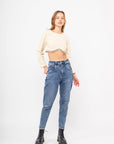 Jean mom taille haute troué - Vexy - TOXIK3